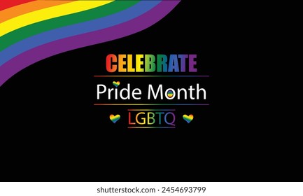 Celebrate Diversity Text Illustration Design for Pride Month 2024