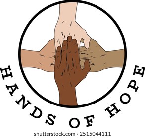 Celebrate diversity and togetherness with our all colors unity hands logo clipart. Perfect for community events, non-profits, and inclusive branding
