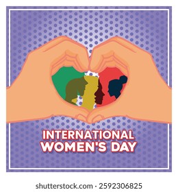 Celebrate diversity and Women's Day with this powerful artwork showcasing unity and inclusion through creative design. Flat vector modern illustration 