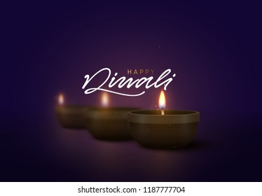 Celebrate Diwali festival of lights. Holiday background Hindu Diwali or Deepavali.