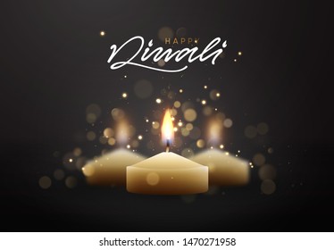 Celebrate Diwali festival of lights. Holiday background Hindu Diwali or Deepavali.