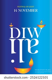 Celebrate Diwali Poster For The Grand Festival of Lights on 14 November with Joy, Tradition, and Community Spirit!