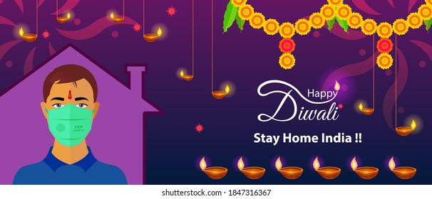 Celebrate Diwali with social distancing and covid-19 protocol. Stay Home India & Kill Corona. Always wear mask at the time of festival celebration. Stay home stay safe India.