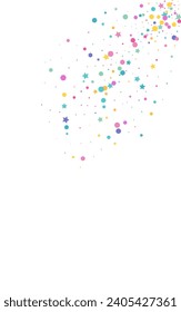 Celebrate Dot FallingFestive Vector White Background. Invitation Circle Texture. Christmas Round Backdrop. Color Splash Decoration Pattern.