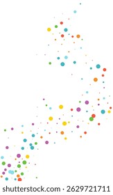 Celebrate Dust FallingFestive Vector White Background. Christmas Rain Invitation. Abstract Confetti Wallpaper. Party Polka Invitation Banner.
