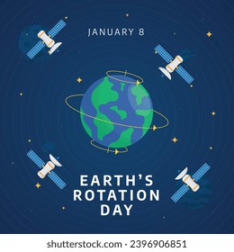 Celebrate Earth's Spin. Vector Template for Rotation Day Festivities.