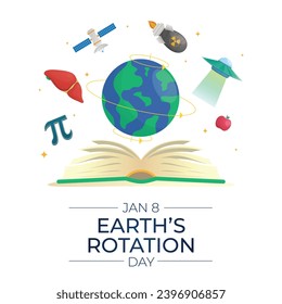 Celebrate Earth's Spin. Vector Template for Rotation Day Festivities.