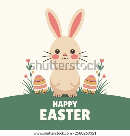 Similar – Image, Stock Photo Peace, joy, egg hunting … Happy Easter!