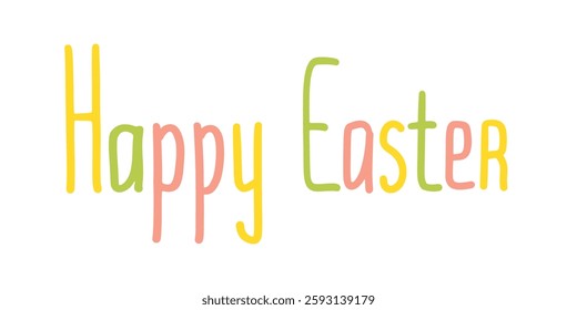 Celebrate Easter with joy using this colorful hand drawn text vector design featuring vibrant lettering vector illustration