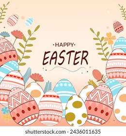 Celebrate Easter. Welcome spring. Many types of Easter egg patterns.