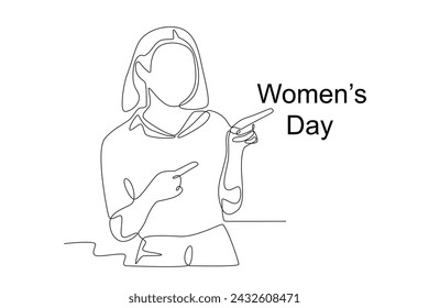 To celebrate economic achievements. Women day one-line drawing