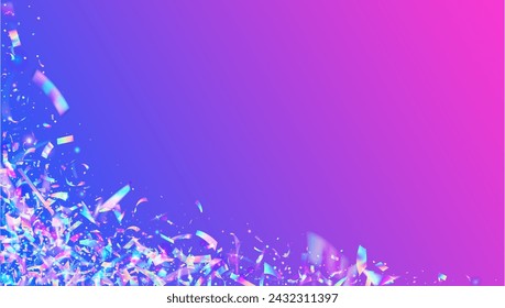 Celebrate Effect. Surprise Tinsel. Neon Confetti. Light Pattern. Foil Iridescent Illustration. Pink Glare Burst. Festive Glitter. Falling Flag. Blue Celebrate Effect