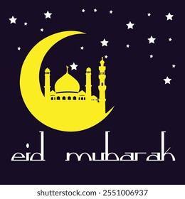 Celebrate Eid with joy, peace, and blessings. Perfect for festive greetings and designs