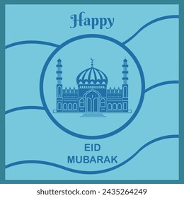 Celebrate Eid Mubarak: Illuminate Eid with our Captivating Islamic Poster Design, Infused with Blessings and Cultural Elegance – Ideal for Social Media, Sharing the Spirit of the Holy Celebration!
