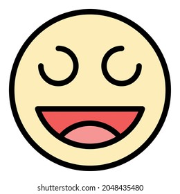 Celebrate emoji icon. Outline celebrate emoji vector icon color flat isolated