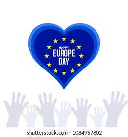 Celebrate europe day in may vector illustration