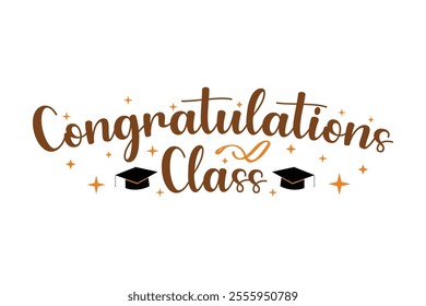 Celebrate every milestone with this elegant design, showcasing "Congratulations Class" in navy and gold. It's perfect for any grad gift.