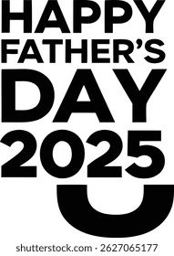 Celebrate Father's Day 2025 with this striking black and white vector greeting. T