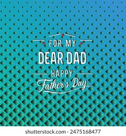 Feiere den Vatertag mit unserer "Lieber Vater"-Vektorgrafik! Enthält handgeschriebene "Happy Father's Day" Typografie auf einem Muster Hintergrund. Perfekt für herzliche Social-Media-Posts und Grüße.