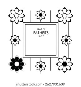 Celebrate Father's Day with this elegant vector frame design featuring "Happy Father's Day" text. Perfect for cards, decorations, and digital projects.