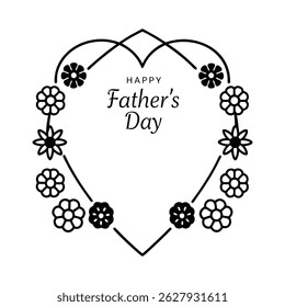 Celebrate Father's Day with this elegant vector frame design featuring "Happy Father's Day" text. Perfect for cards, decorations, and digital projects.