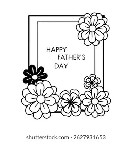 Celebrate Father's Day with this elegant vector frame design featuring "Happy Father's Day" text. Perfect for cards, decorations, and digital projects.