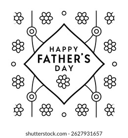 Celebrate Father's Day with this elegant vector frame design featuring "Happy Father's Day" text. Perfect for cards, decorations, and digital projects.