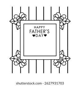 Celebrate Father's Day with this elegant vector frame design featuring "Happy Father's Day" text. Perfect for cards, decorations, and digital projects.