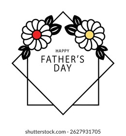 Celebrate Father's Day with this elegant vector frame design featuring "Happy Father's Day" text. Perfect for cards, decorations, and digital projects.