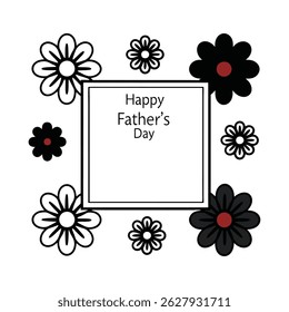 Celebrate Father's Day with this elegant vector frame design featuring "Happy Father's Day" text. Perfect for cards, decorations, and digital projects.