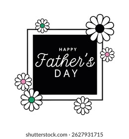 Celebrate Father's Day with this elegant vector frame design featuring "Happy Father's Day" text. Perfect for cards, decorations, and digital projects.