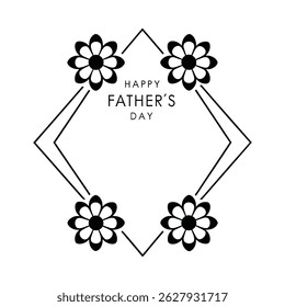 Celebrate Father's Day with this elegant vector frame design featuring "Happy Father's Day" text. Perfect for cards, decorations, and digital projects.