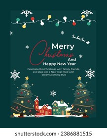 Celebrate the festive season with a vibrant Merry Christmas illustration, featuring joyful characters, sparkling decorations, and a warm winter scene, and spreading holiday cheer.