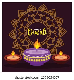 Celebrate the festive spirit of Diwali with bright designs featuring burning oil lamps, intricate mandala designs, and warm colors that symbolize joy, prosperity, and light conquering darkness. 