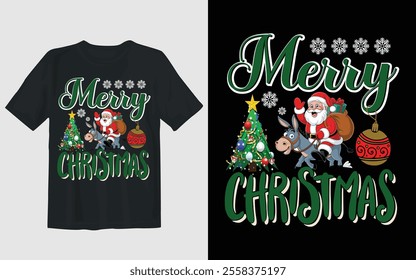 Celebrate the festive spirit with a heartwarming Christmas-themed t-shirt! The design features a vintage-style typography that says "Merry Christma" in a playful yet elegant font.