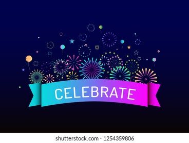 Celebrate, Firework and celebration background