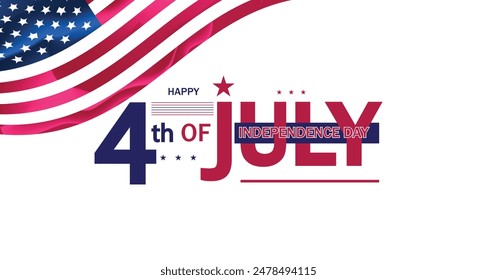 Celebrate Freedom Independence Day Text with USA Flag Design