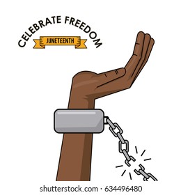 celebrate freedom juneteenth hand chain broken freedom campaign