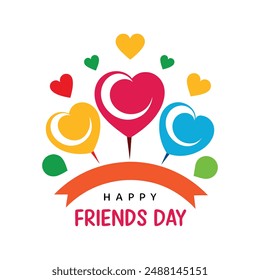 Celebrate friendship with this vibrant "Happy Friends Day" vector illustration - perfect for digital prints!