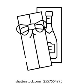 celebrate gift box line icon vector. celebrate gift box sign. isolated contour symbol black illustration