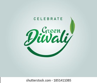 Celebrate green diwali. Happy Diwali Festival- Green Diya lamps lit eco concept. Deepavali or dipavali the festival of lights, diwali celebration, fesrival, green concept. 