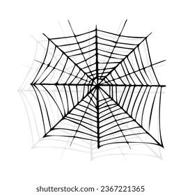 Celebrate halloween with elegance, intricate black cobwebs on a clean white canvas. ideal for spooky season designs and decorations. Black Halloween Cobwebs on White Backgroun. Perfect for Halloween.