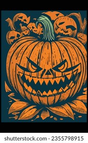 Celebrar Halloween con un divertido y peculiar diseño de caricaturas para saludar. Ideal para añadir un toque lúdico a sus proyectos festivos con vector aislado.