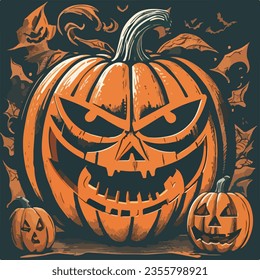 Celebrar Halloween con un divertido y peculiar diseño de caricaturas para saludar. Ideal para añadir un toque lúdico a sus proyectos festivos con vector aislado.