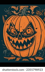 Celebrar Halloween con un divertido y peculiar diseño de caricaturas para saludar. Ideal para añadir un toque lúdico a sus proyectos festivos con vector aislado.