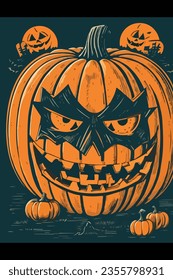 Celebrar Halloween con un divertido y peculiar diseño de caricaturas para saludar. Ideal para añadir un toque lúdico a sus proyectos festivos con vector aislado.