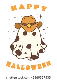 Celebrate Halloween with this cute kawaii cartoon doodle of a Halloween cowboy ghost. This clipart is perfect for all your Halloween designs, greeting card.