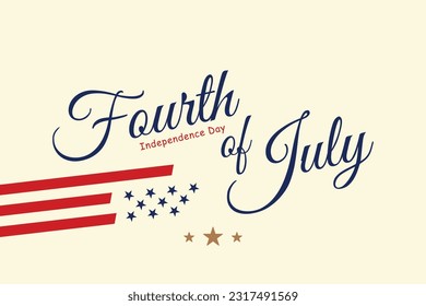 Celebrate Happy 4th of July - Independence Day. Greeting card with USA flag. National American holiday event. Flat Vector illustration EPS10