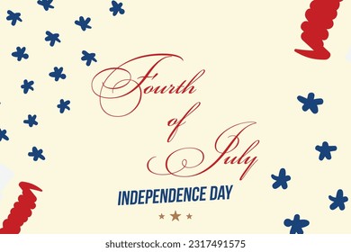 Celebrate Happy 4th of July - Independence Day. Greeting card with USA flag. National American holiday event. Flat Vector illustration EPS10