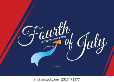 Celebrate Happy 4th of July - Independence Day. Greeting card with USA flag. National American holiday event. Flat Vector illustration EPS10